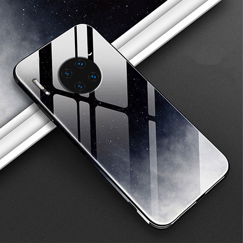 Silicone Frame Fashionable Pattern Mirror Case Cover C01 for Huawei Mate 30 Pro 5G Black