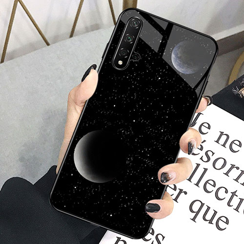 Silicone Frame Fashionable Pattern Mirror Case Cover D01 for Huawei Honor 20S Black