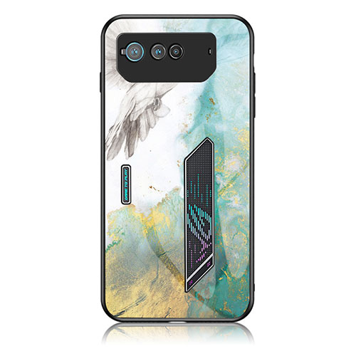 Silicone Frame Fashionable Pattern Mirror Case Cover for Asus ROG Phone 6 Pro Green