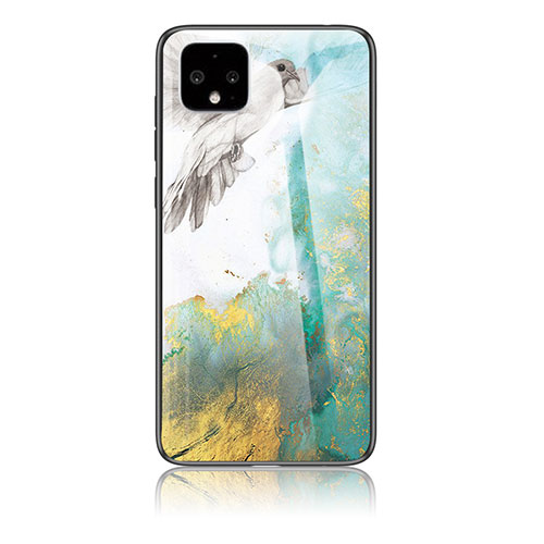 Silicone Frame Fashionable Pattern Mirror Case Cover for Google Pixel 4 XL Green