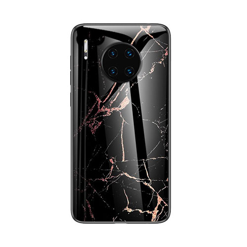 Silicone Frame Fashionable Pattern Mirror Case Cover for Huawei Mate 30 5G Black