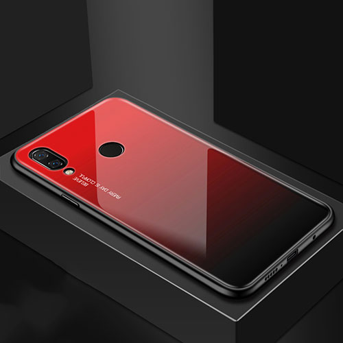 Silicone Frame Fashionable Pattern Mirror Case Cover for Huawei Nova 3i Red