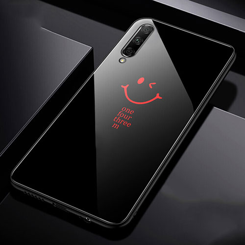 Silicone Frame Fashionable Pattern Mirror Case Cover for Huawei P Smart Pro (2019) Black