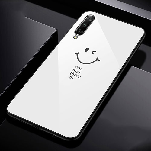Silicone Frame Fashionable Pattern Mirror Case Cover for Huawei P Smart Pro (2019) White