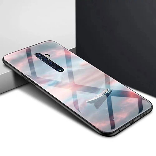 Silicone Frame Fashionable Pattern Mirror Case Cover for Oppo Reno2 Mixed