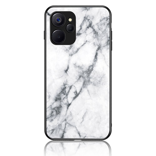 Silicone Frame Fashionable Pattern Mirror Case Cover for Realme 10T 5G White