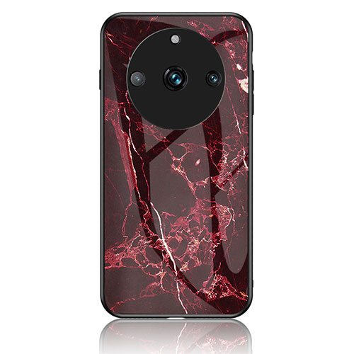 Silicone Frame Fashionable Pattern Mirror Case Cover for Realme 11 Pro+ Plus 5G Red