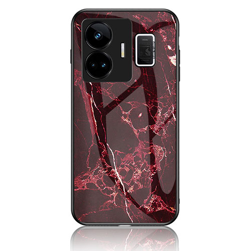 Silicone Frame Fashionable Pattern Mirror Case Cover for Realme GT Neo6 5G Red