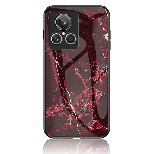 Silicone Frame Fashionable Pattern Mirror Case Cover for Realme GT2 Master Explorer Red