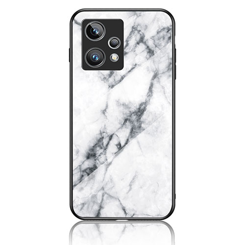 Silicone Frame Fashionable Pattern Mirror Case Cover for Realme Narzo 50 Pro 5G White