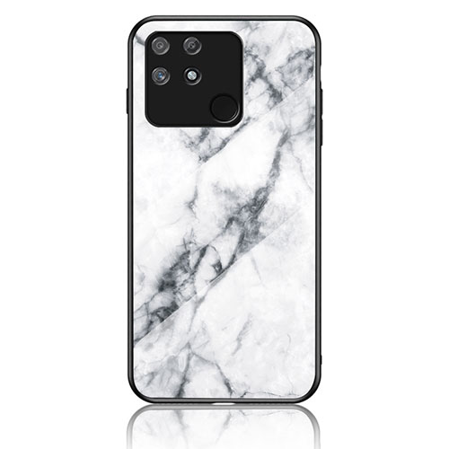 Silicone Frame Fashionable Pattern Mirror Case Cover for Realme Narzo 50A White