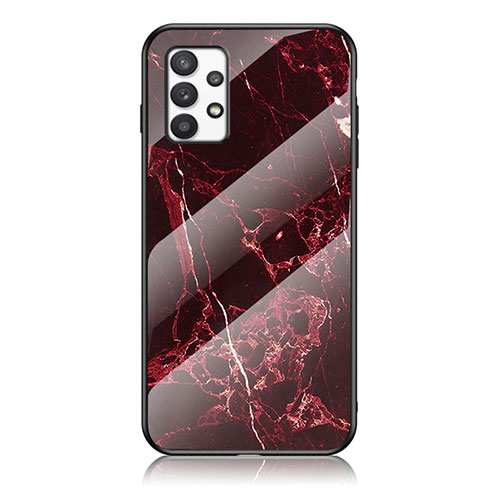 Silicone Frame Fashionable Pattern Mirror Case Cover for Samsung Galaxy A53 5G Red