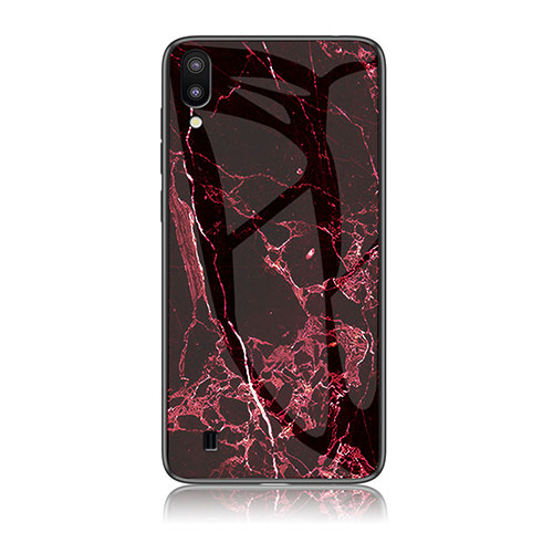 Silicone Frame Fashionable Pattern Mirror Case Cover for Samsung Galaxy M10 Red