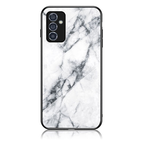 Silicone Frame Fashionable Pattern Mirror Case Cover for Samsung Galaxy M14 5G White