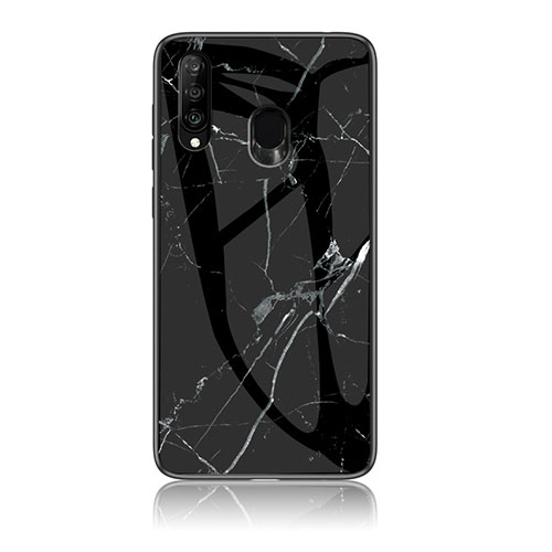 Silicone Frame Fashionable Pattern Mirror Case Cover for Samsung Galaxy M30 Black