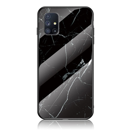Silicone Frame Fashionable Pattern Mirror Case Cover for Samsung Galaxy M31s Black