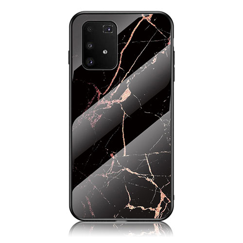 Silicone Frame Fashionable Pattern Mirror Case Cover for Samsung Galaxy S10 Lite Gold and Black