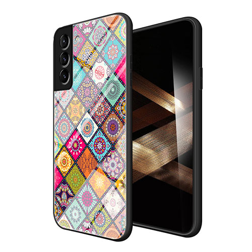 Silicone Frame Fashionable Pattern Mirror Case Cover for Samsung Galaxy S25 Plus 5G Colorful