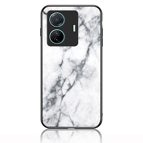 Silicone Frame Fashionable Pattern Mirror Case Cover for Vivo iQOO Z6 Pro 5G White