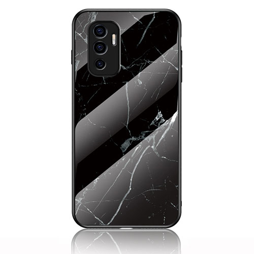 Silicone Frame Fashionable Pattern Mirror Case Cover for Vivo V23e 5G Black