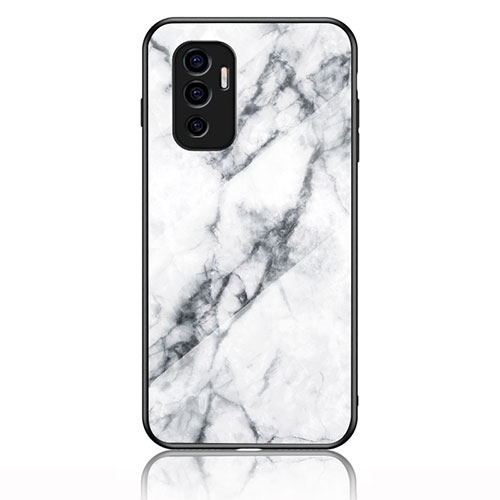 Silicone Frame Fashionable Pattern Mirror Case Cover for Vivo V23e White