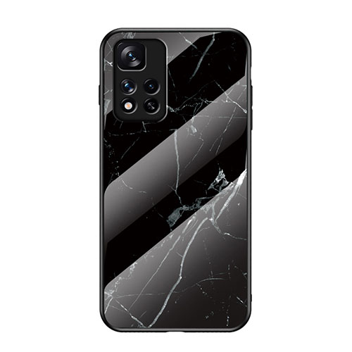 Silicone Frame Fashionable Pattern Mirror Case Cover for Xiaomi Mi 11i 5G (2022) Black