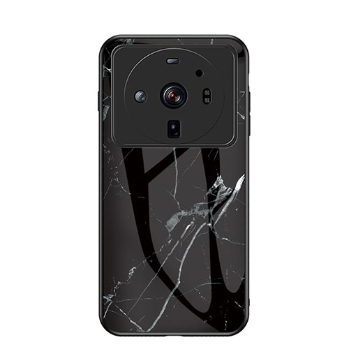 Silicone Frame Fashionable Pattern Mirror Case Cover for Xiaomi Mi 12 Ultra 5G Black