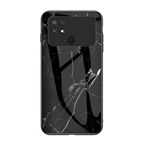 Silicone Frame Fashionable Pattern Mirror Case Cover for Xiaomi Poco C40 Black