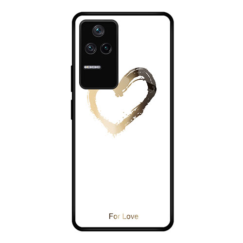 Silicone Frame Fashionable Pattern Mirror Case Cover JM1 for Xiaomi Poco F4 5G Gold