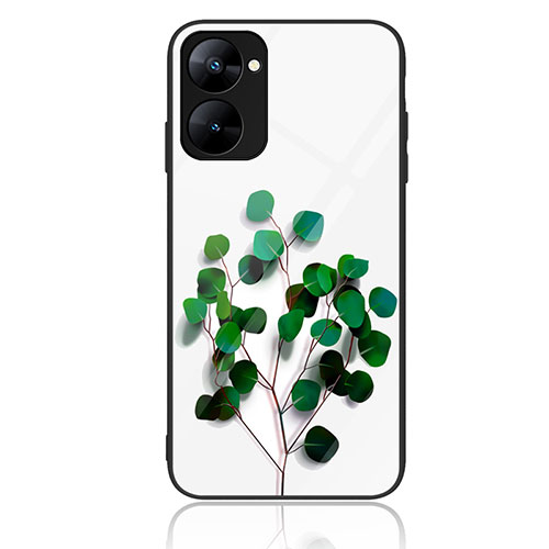 Silicone Frame Fashionable Pattern Mirror Case Cover JM2 for Realme 10S 5G Green