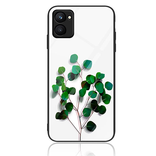 Silicone Frame Fashionable Pattern Mirror Case Cover JM2 for Realme C33 (2023) Green