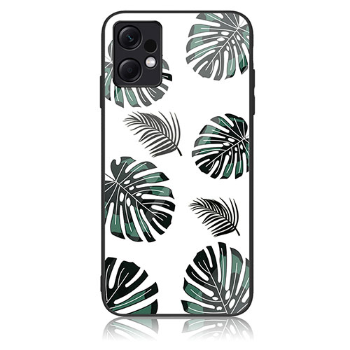 Silicone Frame Fashionable Pattern Mirror Case Cover JM2 for Xiaomi Redmi Note 12 4G Midnight Green