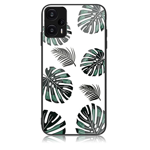 Silicone Frame Fashionable Pattern Mirror Case Cover JM2 for Xiaomi Redmi Note 12 Turbo 5G Midnight Green