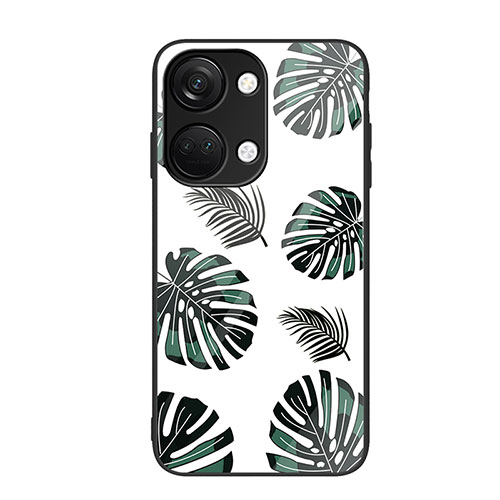 Silicone Frame Fashionable Pattern Mirror Case Cover JM3 for OnePlus Nord 3 5G Green