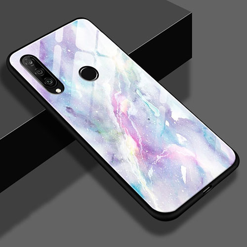 Silicone Frame Fashionable Pattern Mirror Case Cover K01 for Huawei Nova 4e Colorful