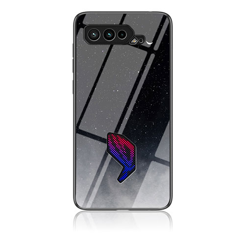 Silicone Frame Fashionable Pattern Mirror Case Cover LS1 for Asus ROG Phone 5 Ultimate Gray