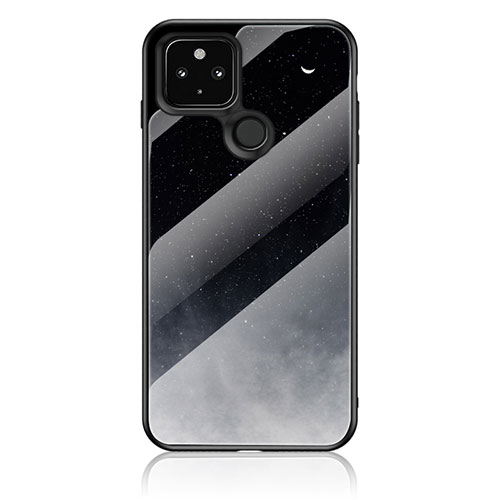 Silicone Frame Fashionable Pattern Mirror Case Cover LS1 for Google Pixel 4a 5G Gray