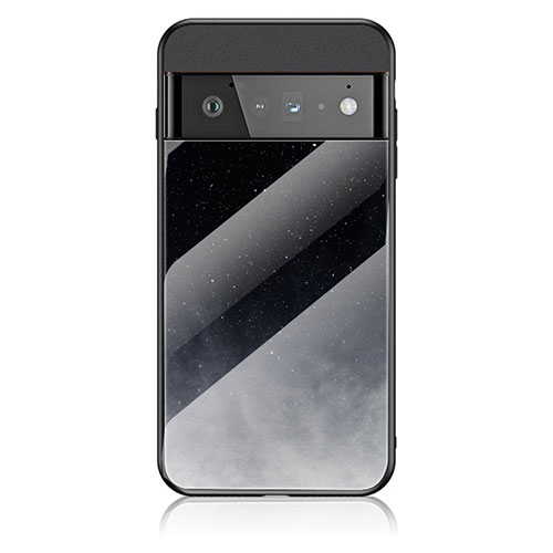 Silicone Frame Fashionable Pattern Mirror Case Cover LS1 for Google Pixel 6 Pro 5G Gray