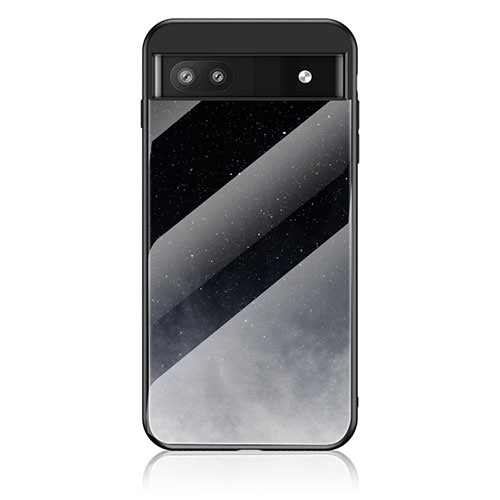 Silicone Frame Fashionable Pattern Mirror Case Cover LS1 for Google Pixel 6a 5G Gray