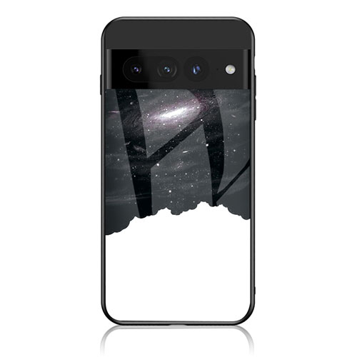 Silicone Frame Fashionable Pattern Mirror Case Cover LS1 for Google Pixel 7 Pro 5G Black