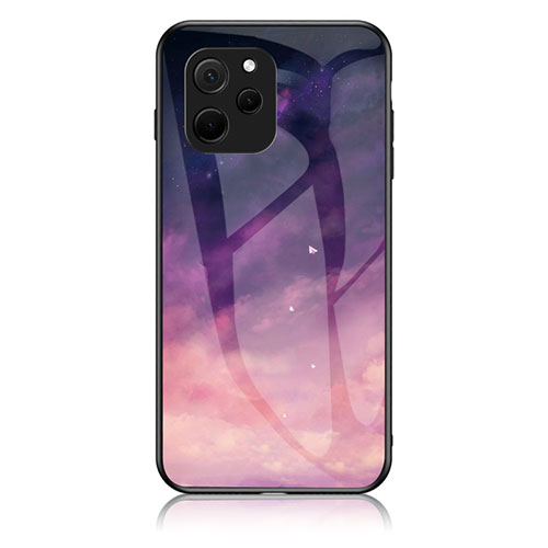 Silicone Frame Fashionable Pattern Mirror Case Cover LS1 for Huawei Enjoy 50z Purple