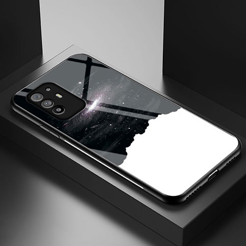 Silicone Frame Fashionable Pattern Mirror Case Cover LS1 for Oppo Reno5 Z 5G Black