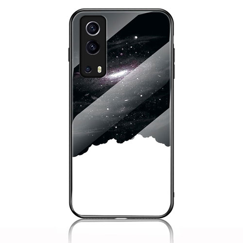 Silicone Frame Fashionable Pattern Mirror Case Cover LS1 for Vivo iQOO Z3 5G Black