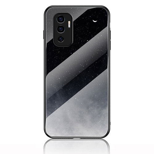 Silicone Frame Fashionable Pattern Mirror Case Cover LS1 for Vivo V23e Gray