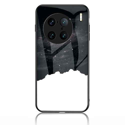 Silicone Frame Fashionable Pattern Mirror Case Cover LS1 for Vivo X90 Pro+ Plus 5G Black