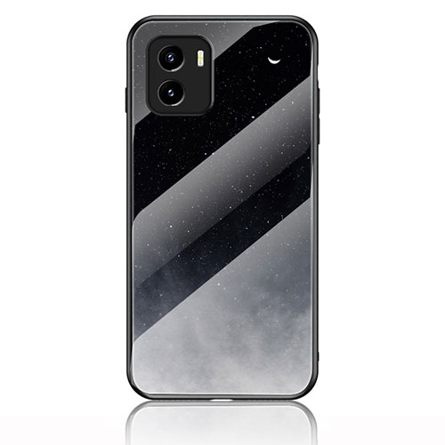 Silicone Frame Fashionable Pattern Mirror Case Cover LS1 for Vivo Y01 Gray