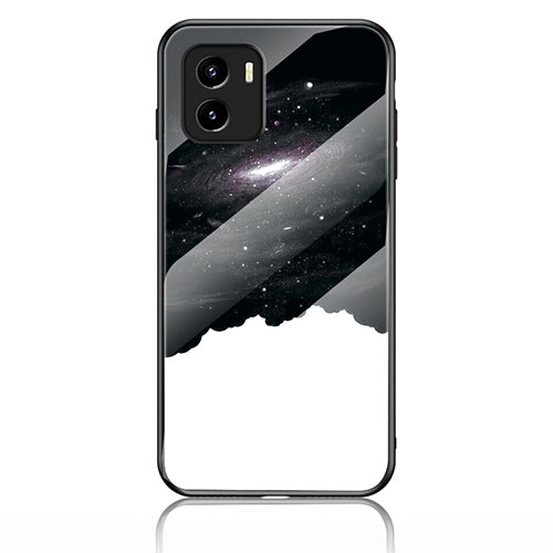 Silicone Frame Fashionable Pattern Mirror Case Cover LS1 for Vivo Y01A Black