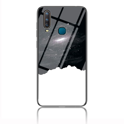 Silicone Frame Fashionable Pattern Mirror Case Cover LS1 for Vivo Y11 Black