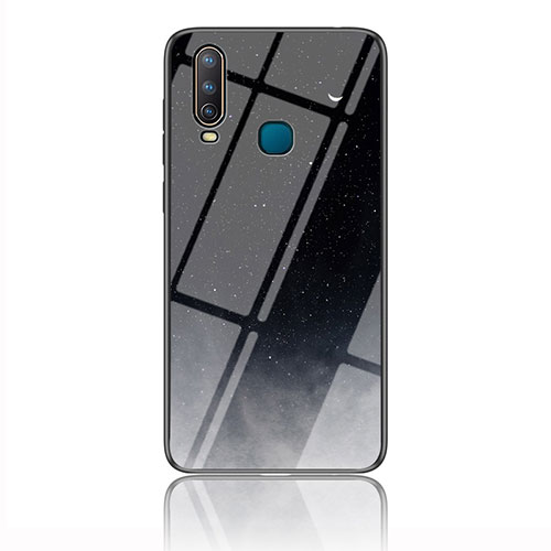 Silicone Frame Fashionable Pattern Mirror Case Cover LS1 for Vivo Y12 Gray