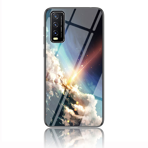 Silicone Frame Fashionable Pattern Mirror Case Cover LS1 for Vivo Y12s (2021) Mixed